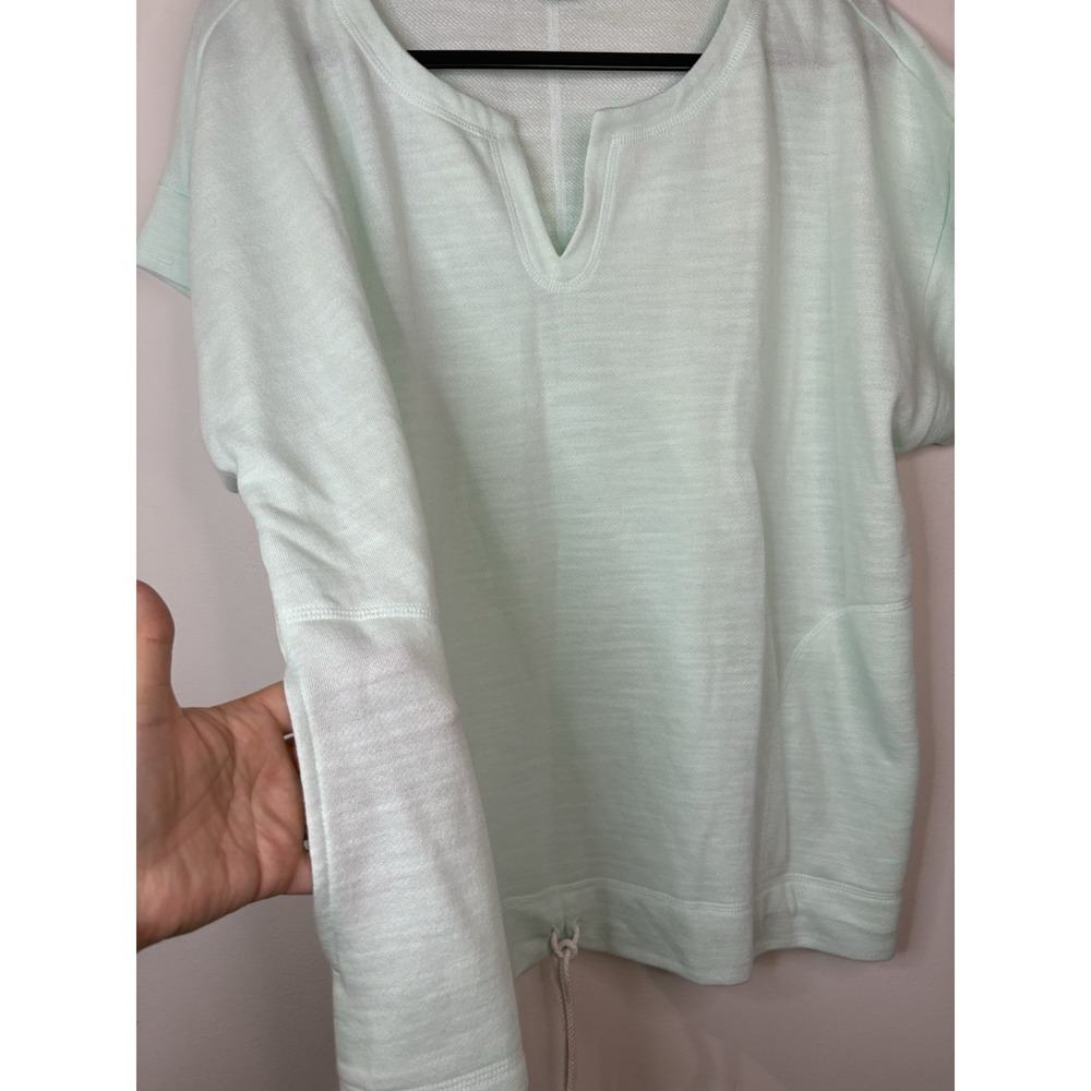 T By TALBOTS Womens Size P2XL Top Blouse Shirt Light Green Cotton Blend NWOT - Picture 5 of 12